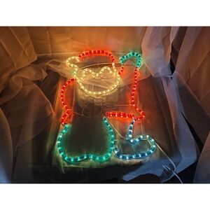 Star Glow Tubelight Decor Santa Display 29" Vtg Rare 2002 Pan Asian Creations